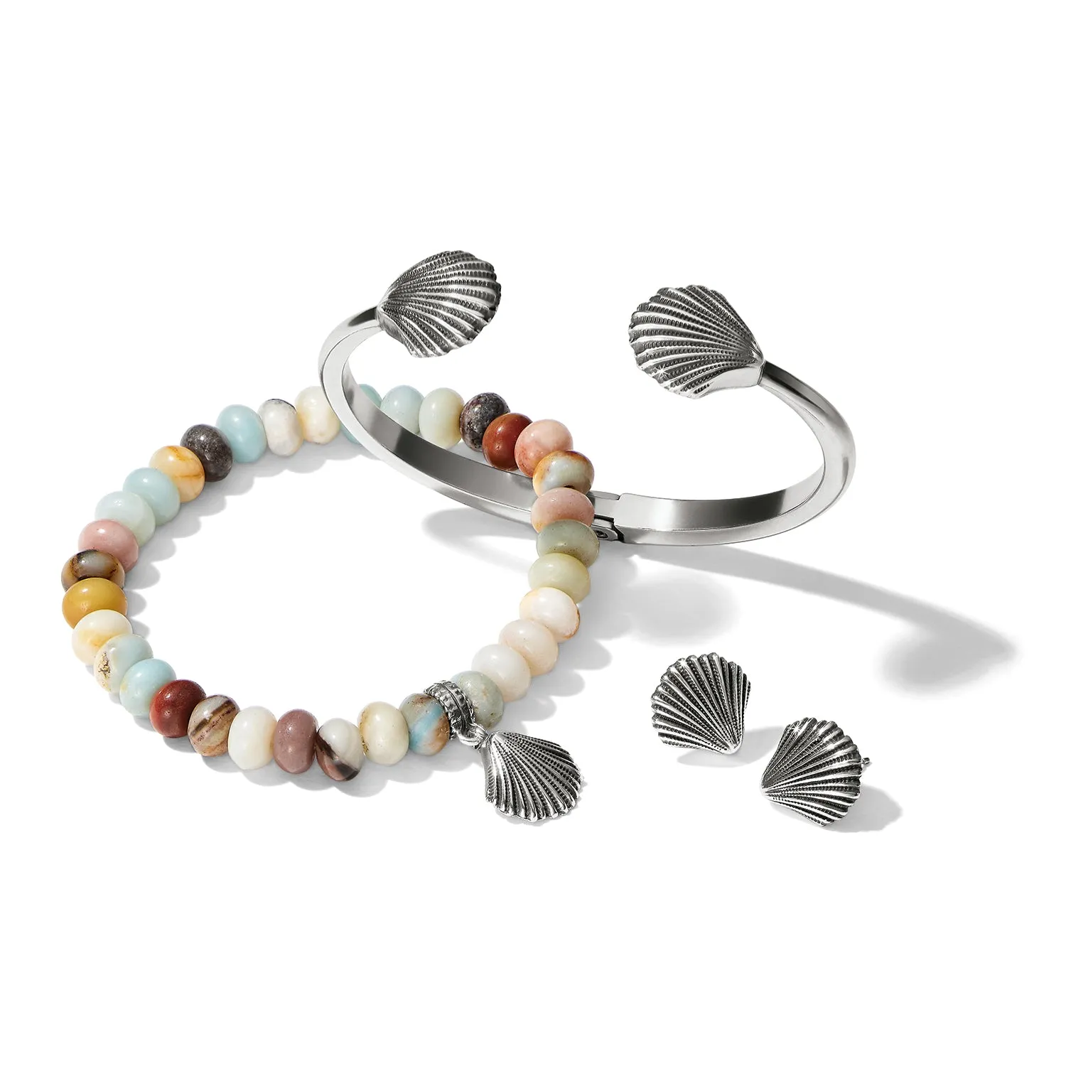 Silver Shells Bay Stretch Bracelet