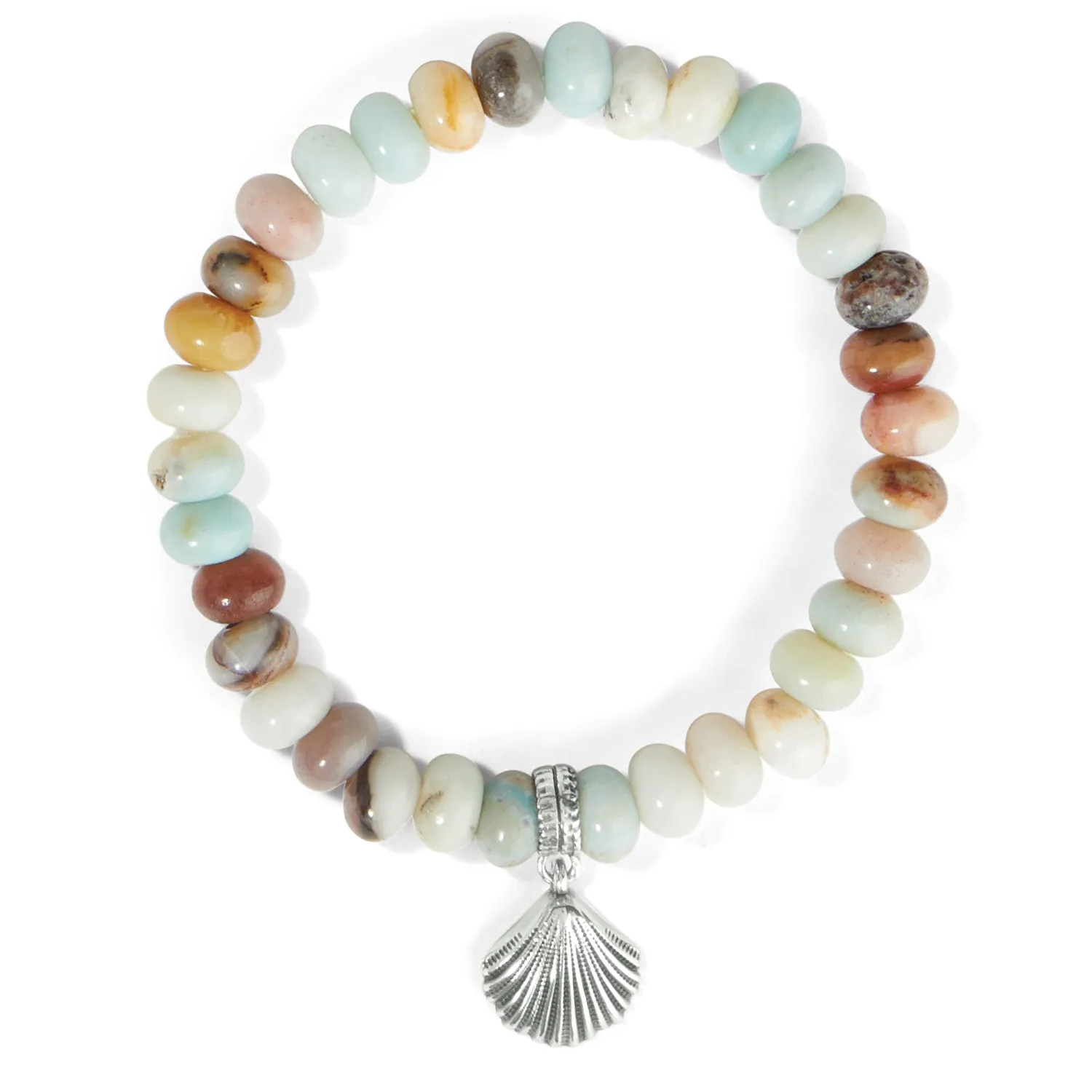 Silver Shells Bay Stretch Bracelet