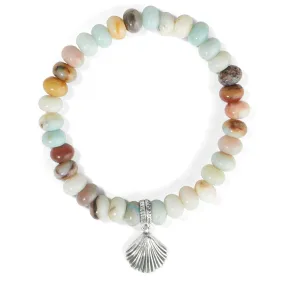 Silver Shells Bay Stretch Bracelet