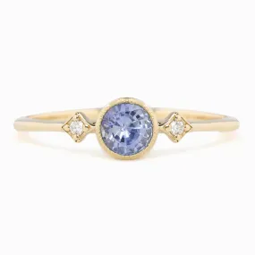 Star & Moon ring - 4.5mm 0.45ct Ceylon Blue Sapphire