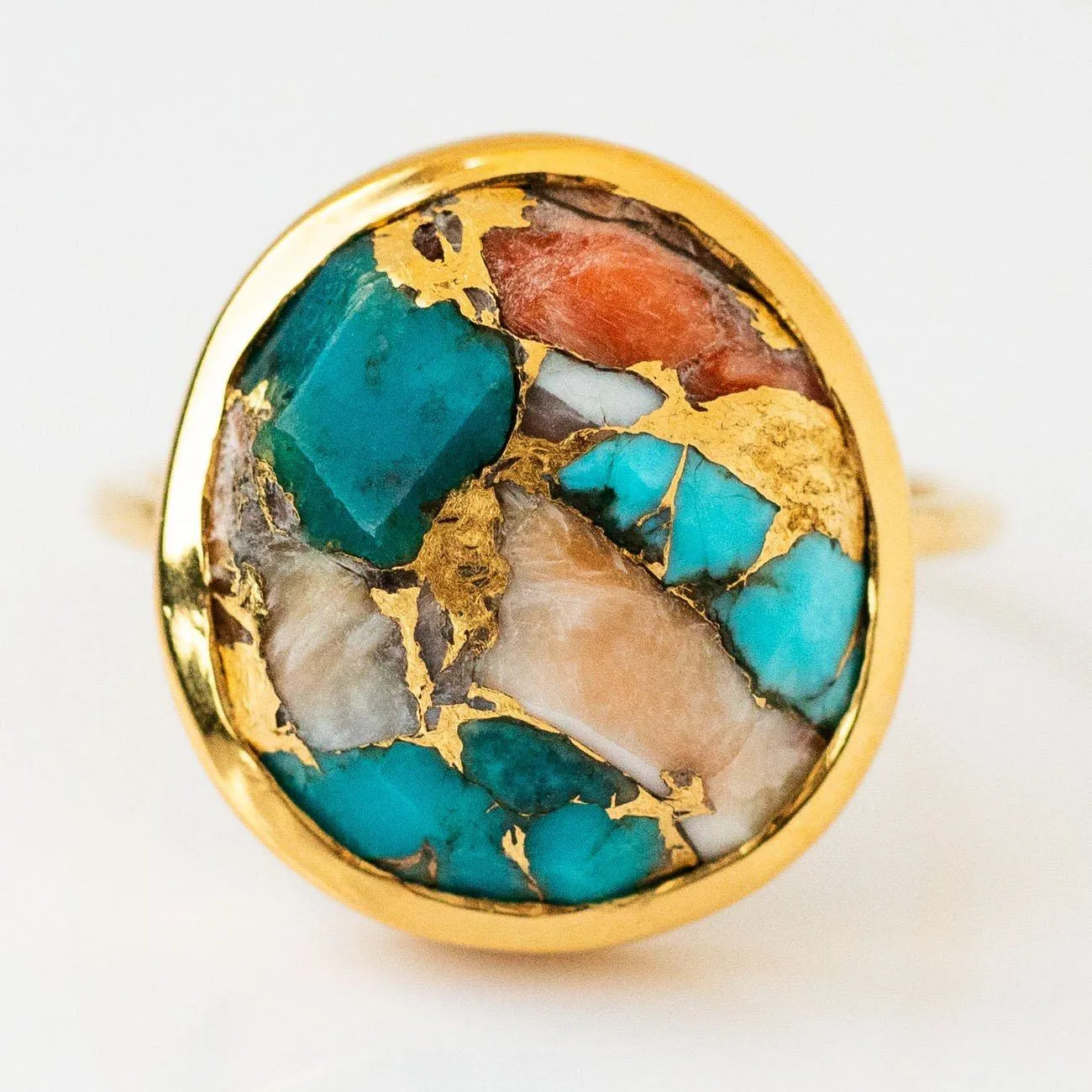 Statement Oyster Turquoise Ring