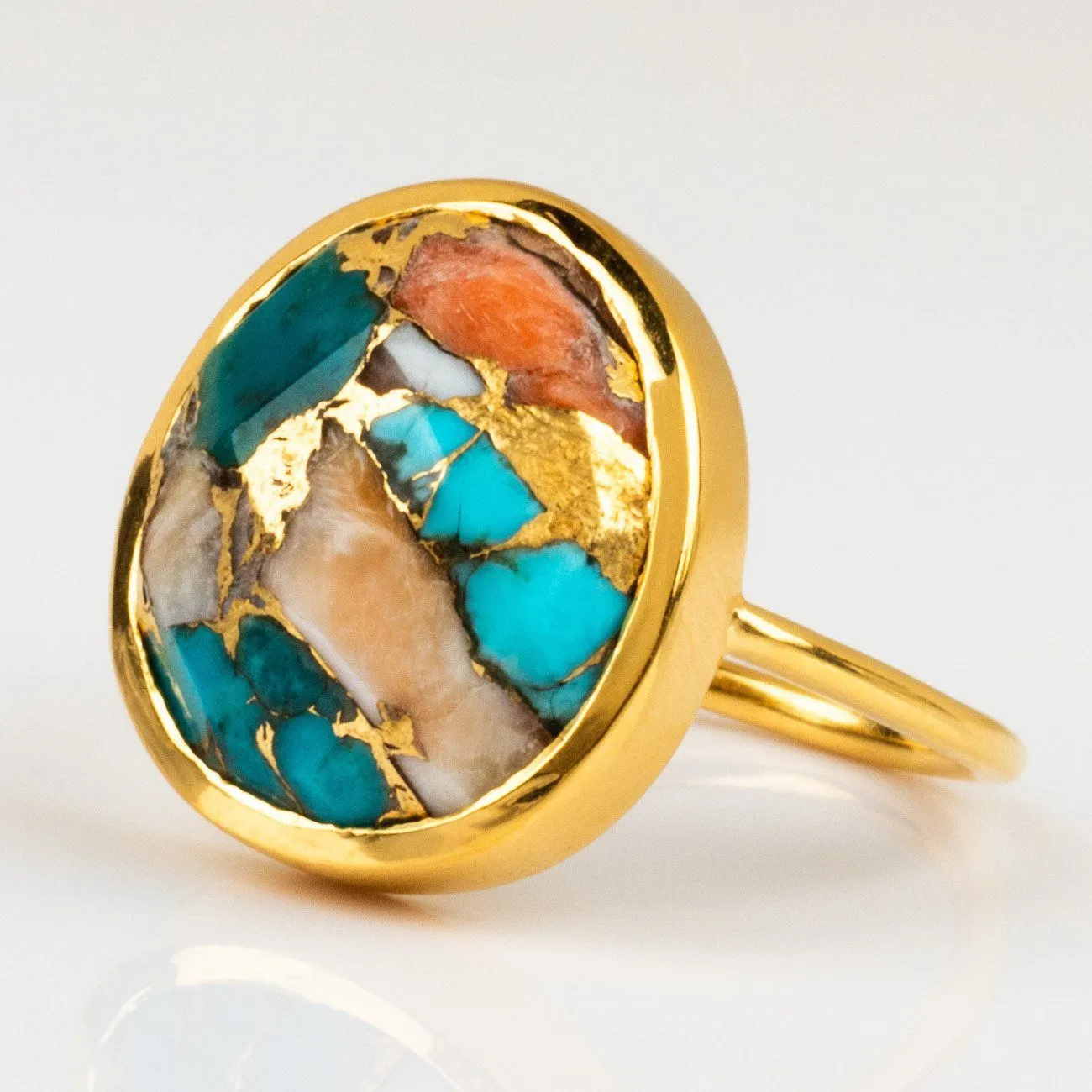 Statement Oyster Turquoise Ring