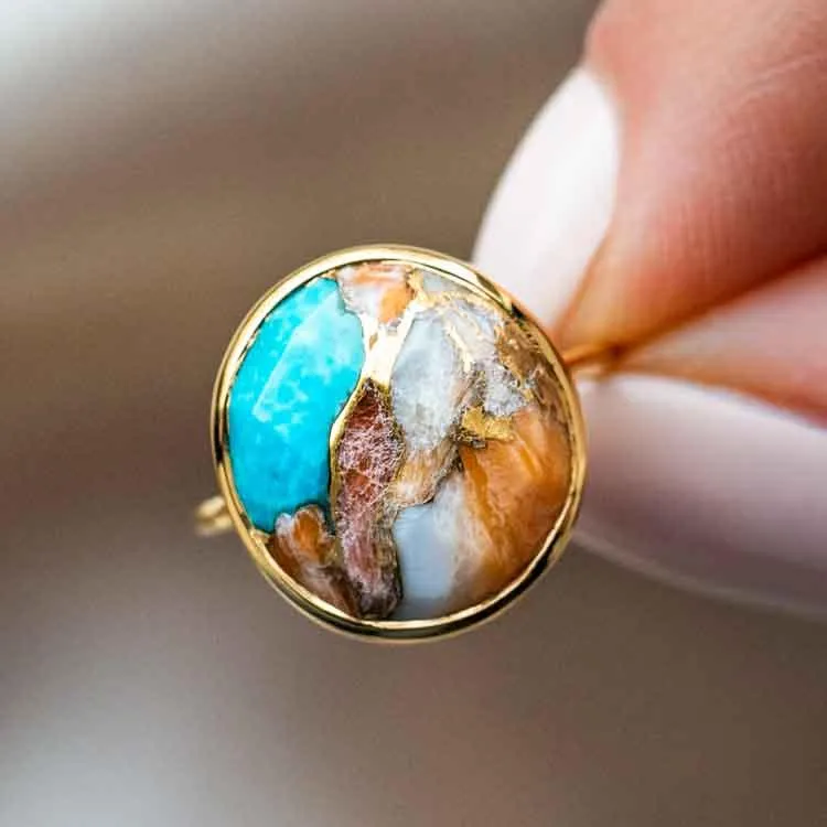 Statement Oyster Turquoise Ring