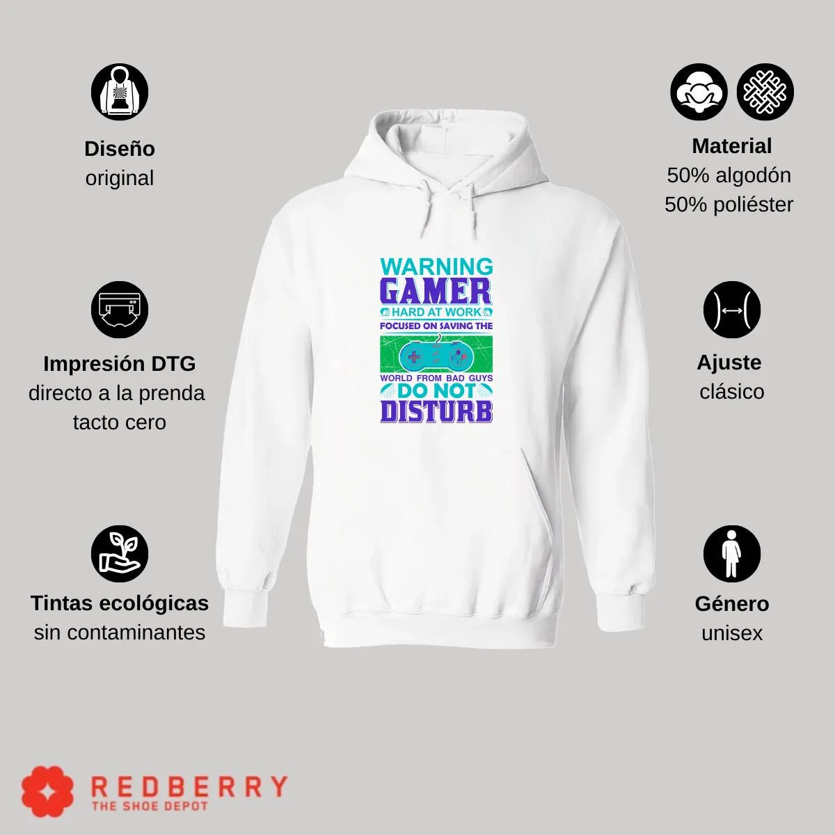 Sudadera Hombre  Hoodie Gamer Videojuegos Frases 030