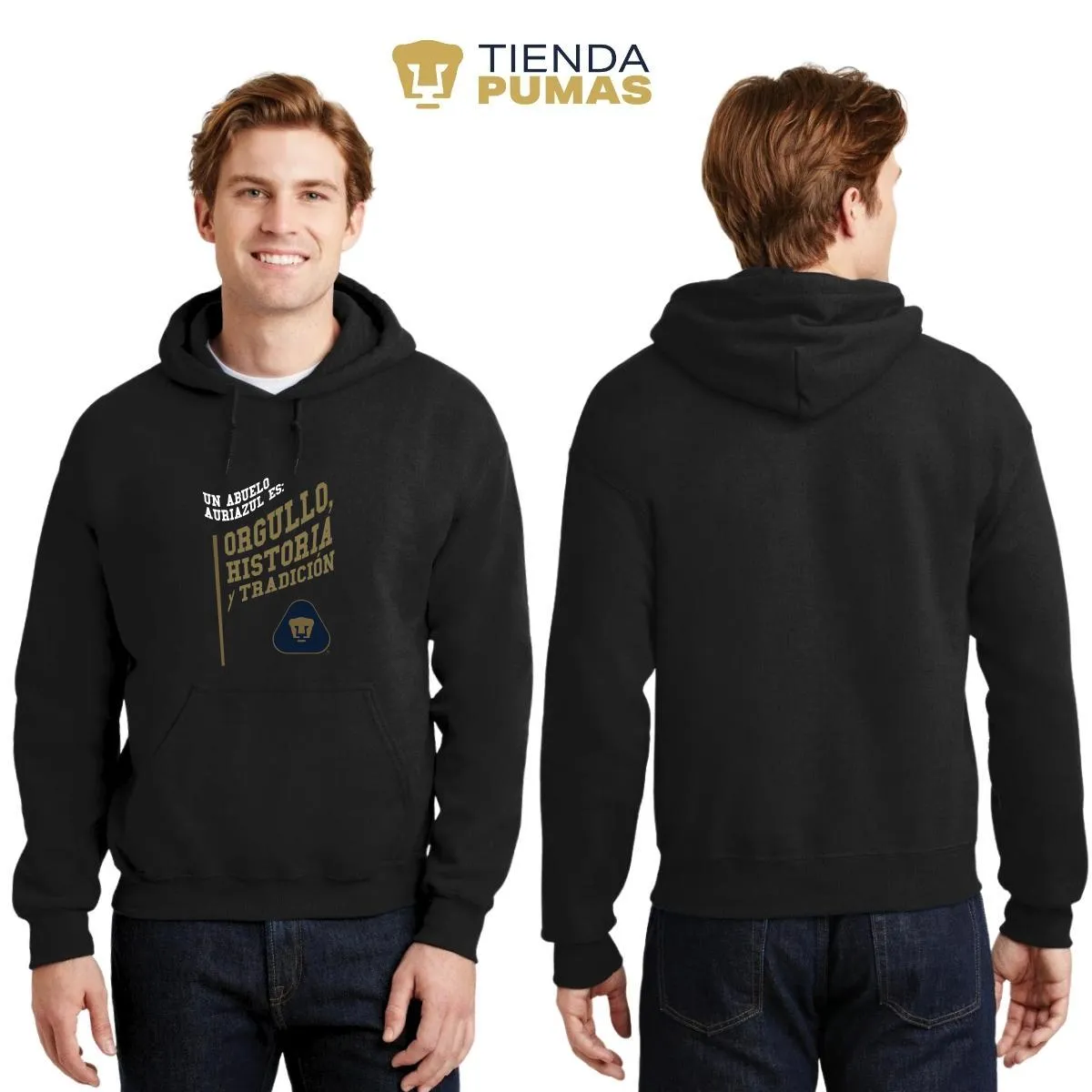 Sudadera Hombre Hoodie  Pumas UNAM Abuelo Auriazul