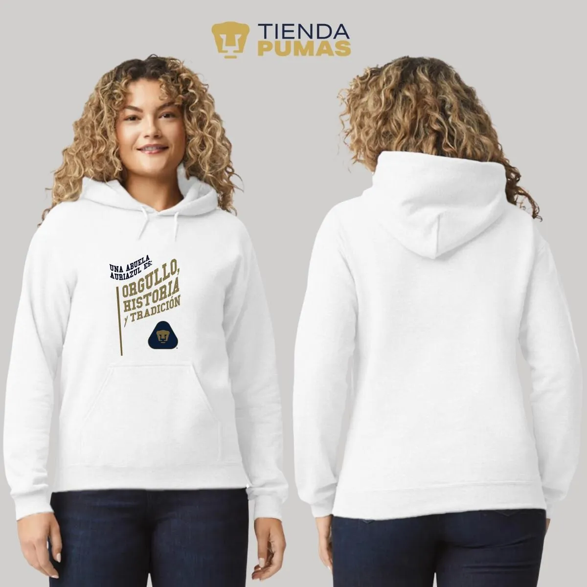 Sudadera Mujer Hoodie  Pumas UNAM Abuela Auriazul