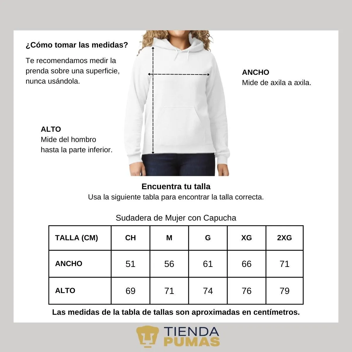 Sudadera Mujer Hoodie  Pumas UNAM Abuela Auriazul