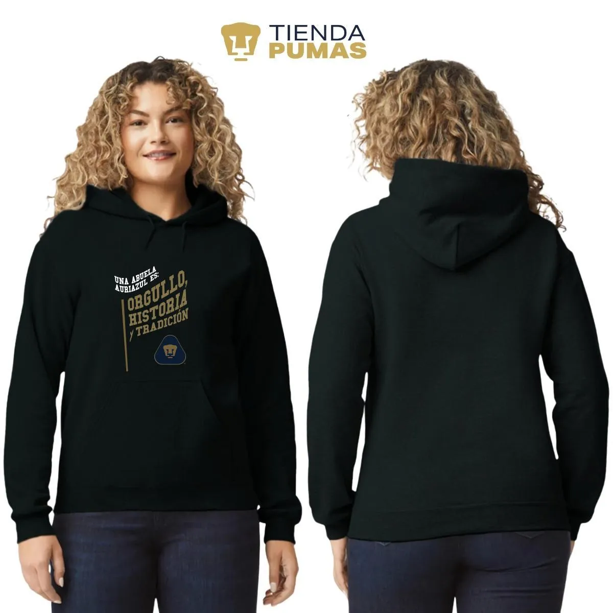 Sudadera Mujer Hoodie  Pumas UNAM Abuela Auriazul