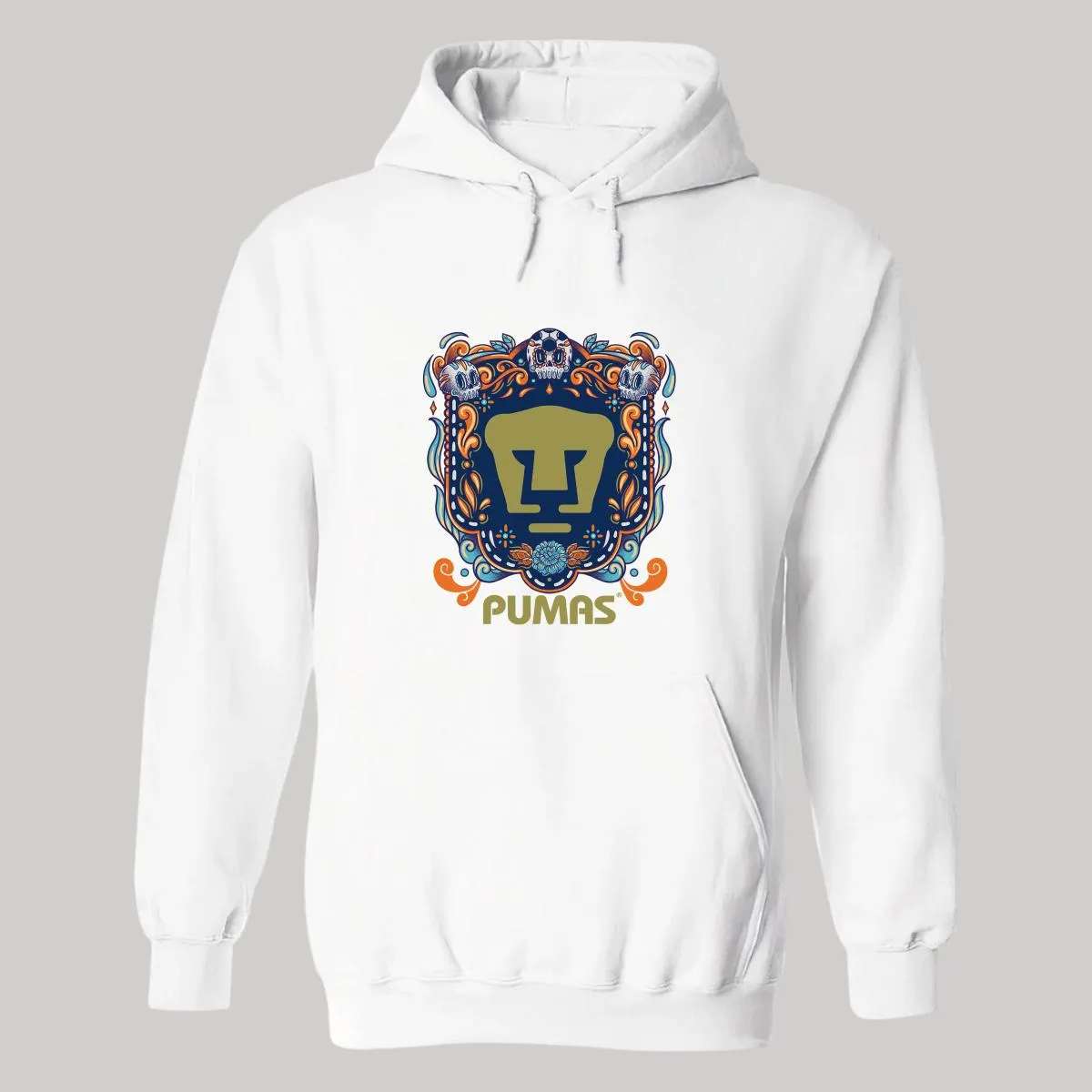 Sudadera para Hombre Hoodie Pumas UNAM Día de Muertos Azul