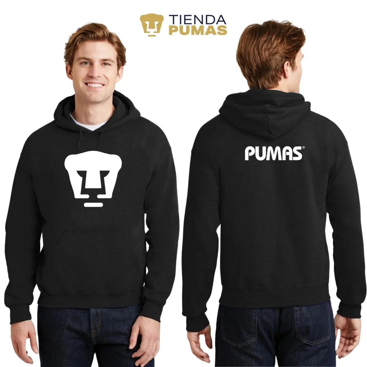 Sudadera para Hombre Hoodie Pumas UNAM Logo Blanco