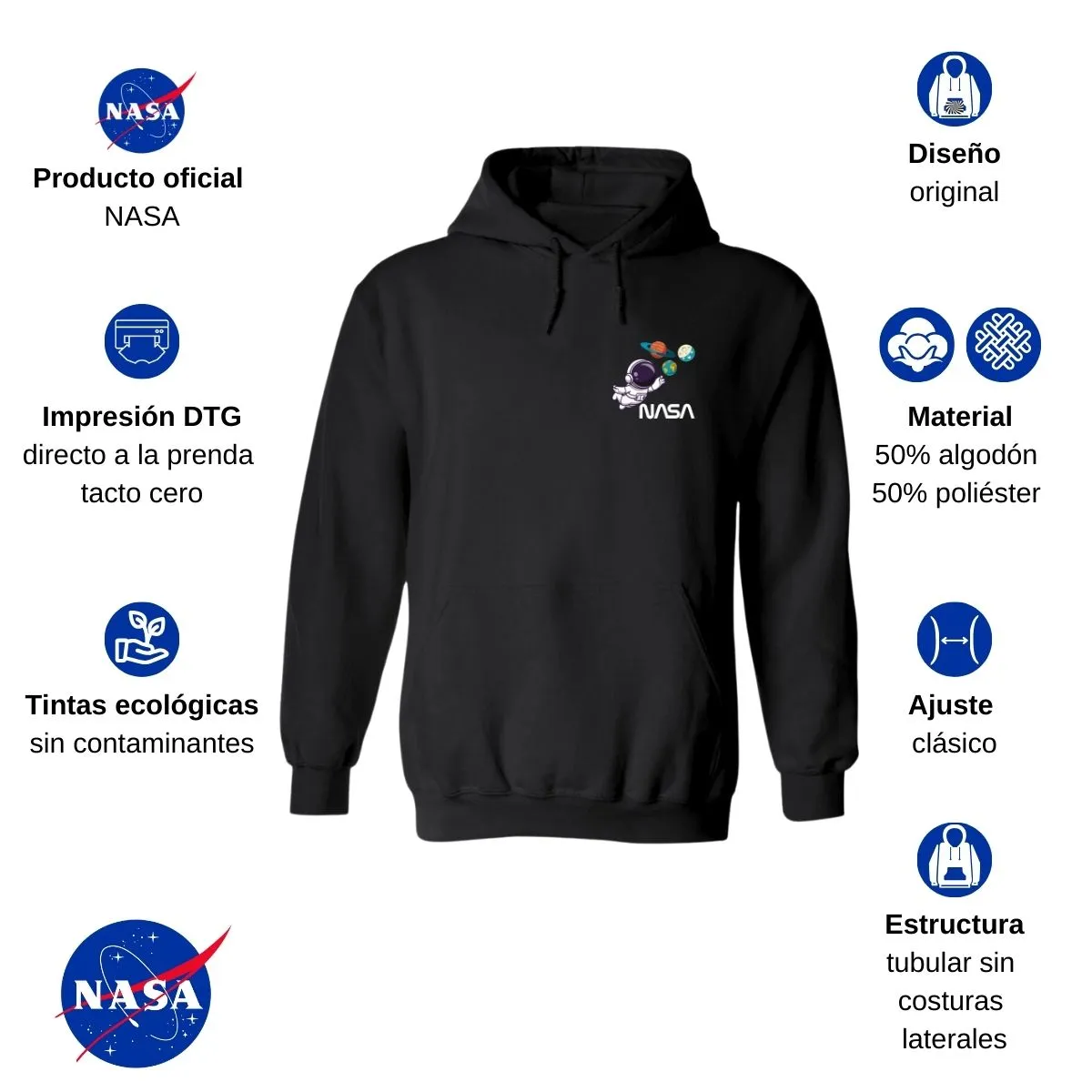 Sweater Suéter Hombre Hoodie Nasa Astronauta