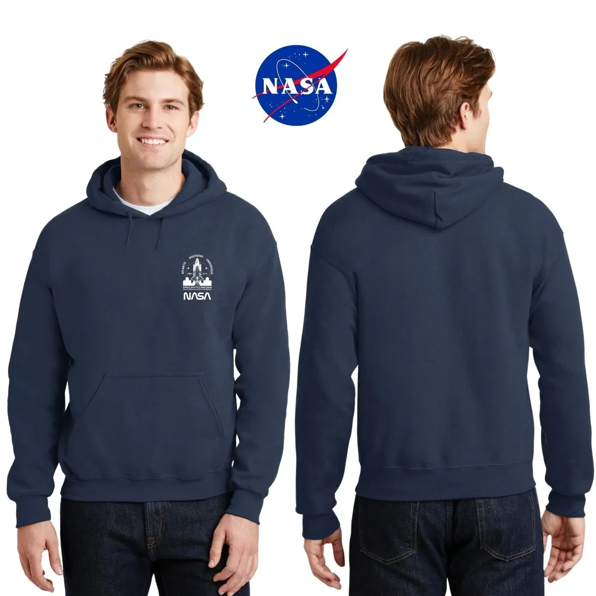 Sweater Suéter Hombre Hoodie Nasa Cohete Espacial Escudo