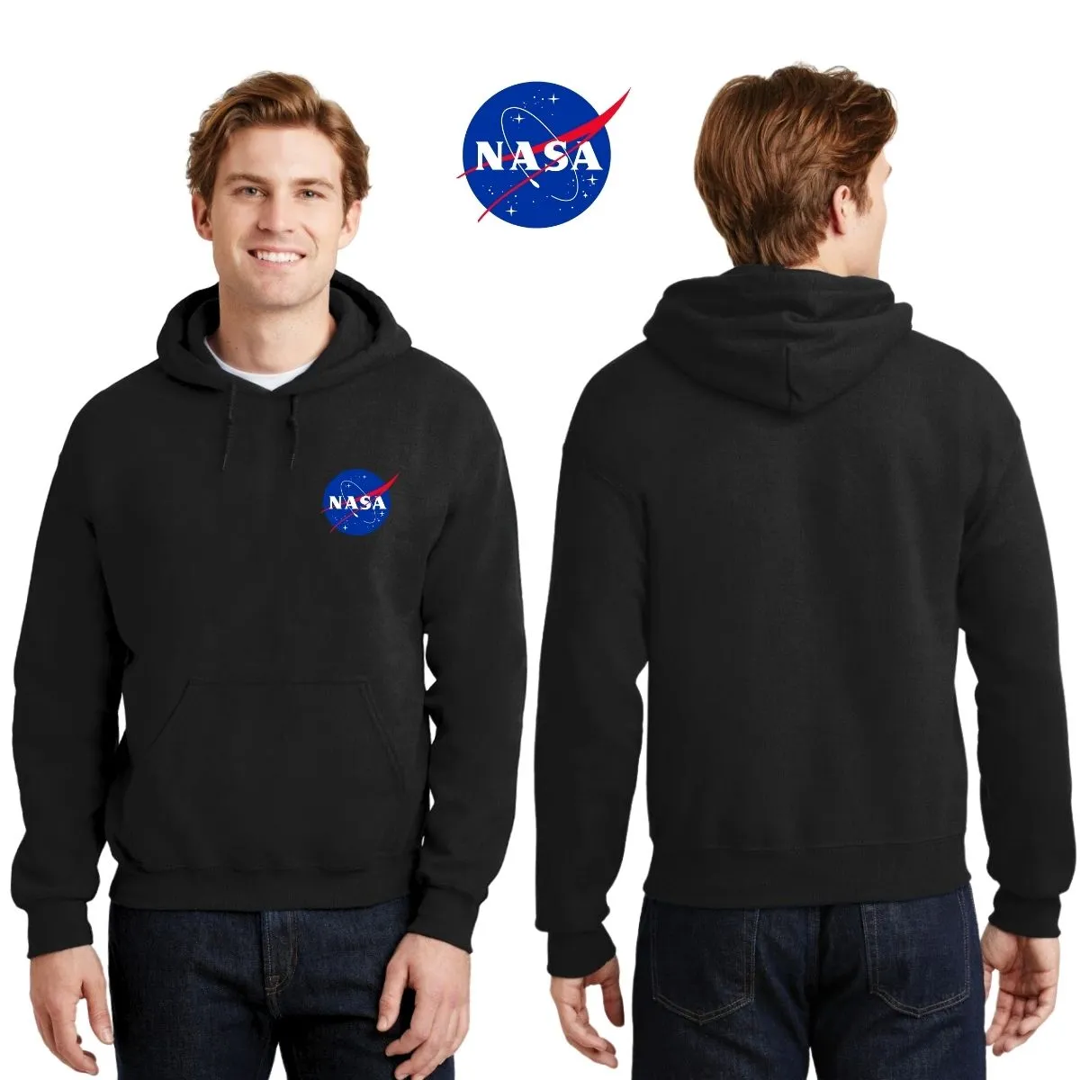 Sweater Suéter Hombre Hoodie Nasa Logo Espacial Escudo