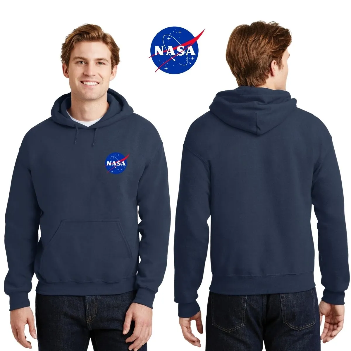 Sweater Suéter Hombre Hoodie Nasa Logo Espacial Escudo