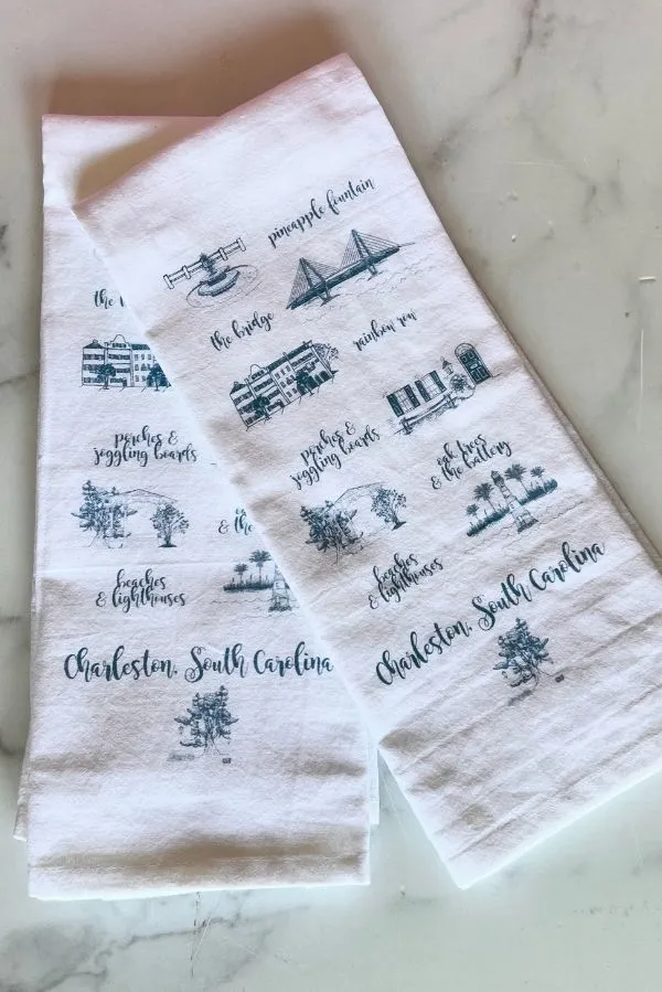 The Charleston Toile Tea Towel