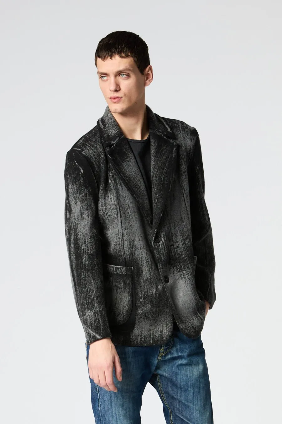 TONAL EFFECT FELTED REVER JACKET