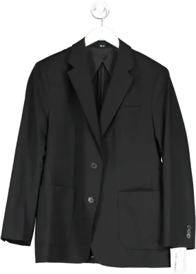 Uniqlo Black Double Breasted Blazer Jacket UK S