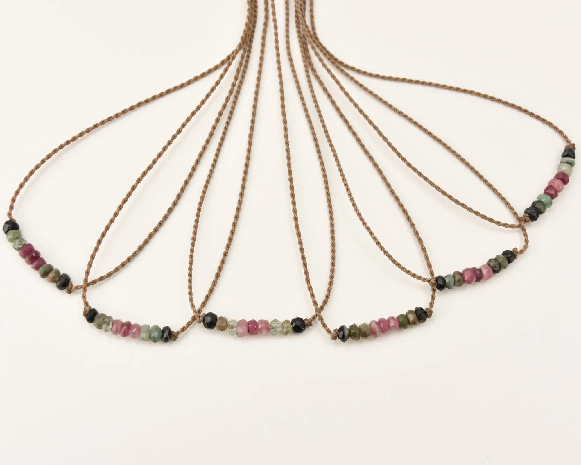 Watermelon Tourmaline Bohemian Necklace